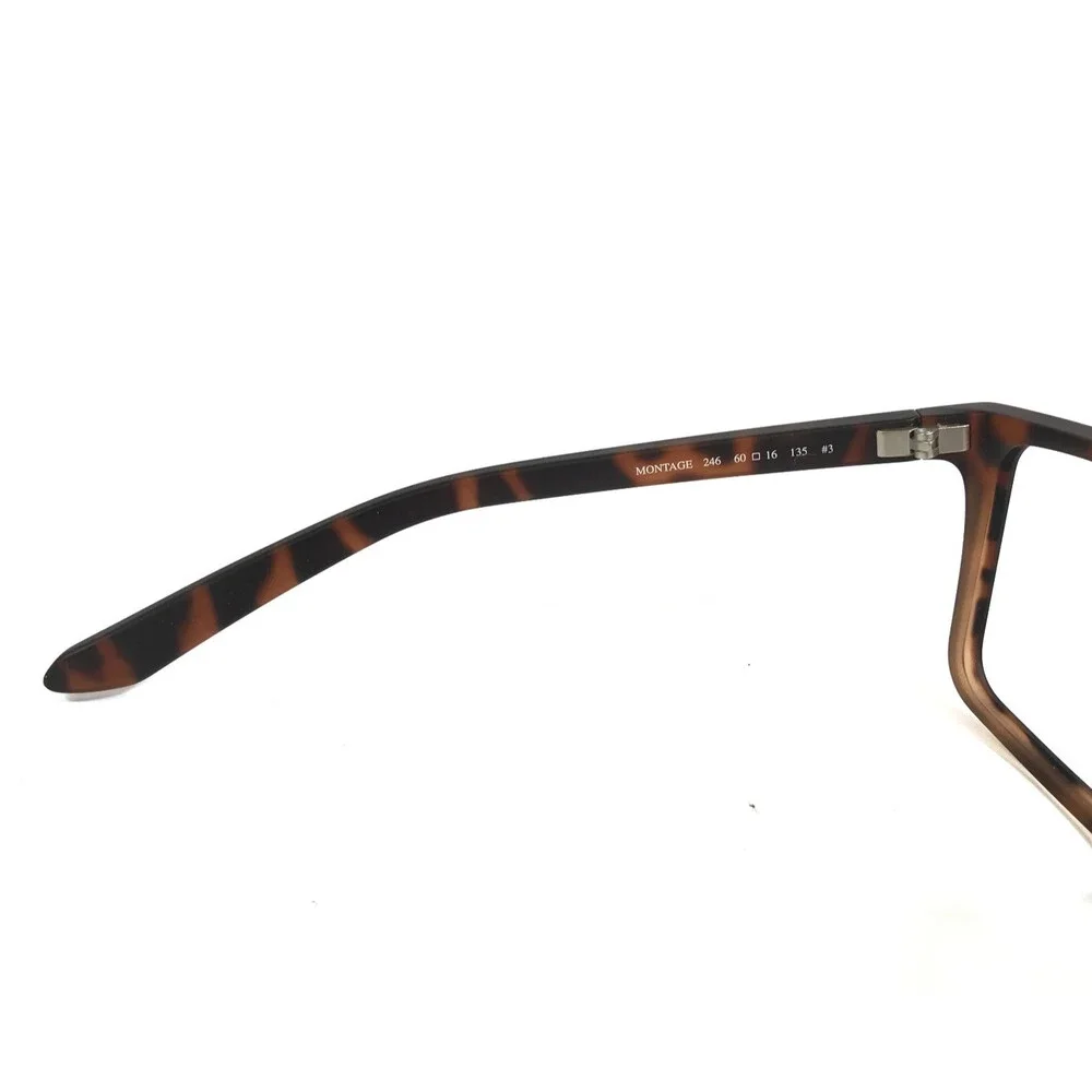 Dragon Eyeglasses Frames MONTAGE 246 Matte Tortoise Brown Square 60-16-135